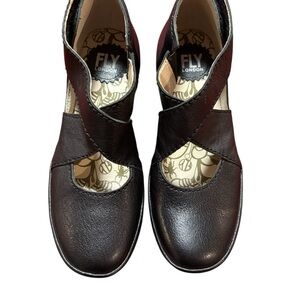 Fly London Black and Tan Leather Shoes